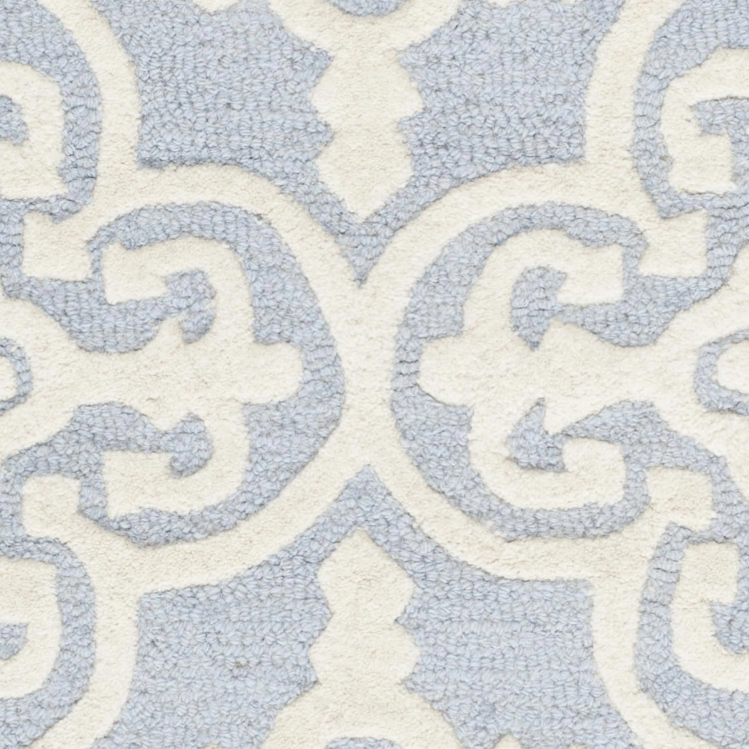 SAFAVIEH Cambridge Collection 3' x 5' Light Blue/Ivory CAM133A Handmade Moroccan Premium Wool Area Rug