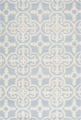 SAFAVIEH Cambridge Collection 3' x 5' Light Blue/Ivory CAM133A Handmade Moroccan Premium Wool Area Rug