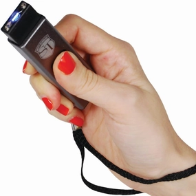 Safety Technology Mini Keychain LED Slider Stun Gun Silver 10 Million Volts