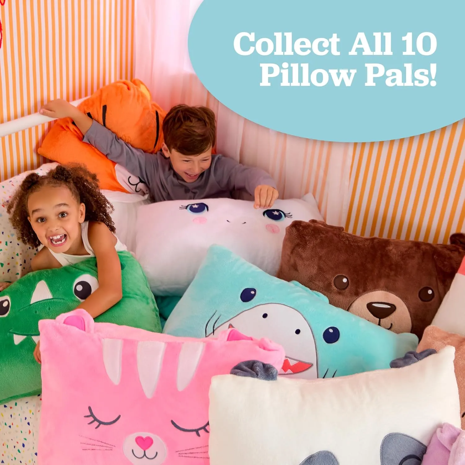 Saint Eve Kids Pillow Pals Fuzzy Pillow Case, Cute Animal Friends Soft Pillow Cover for Kids Beds and Nap Time - Floppy The Bunny