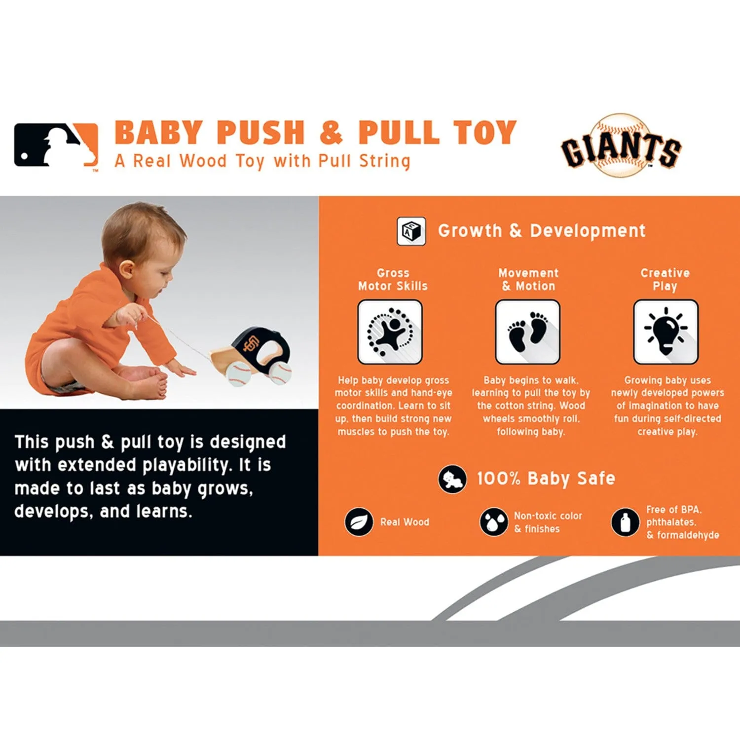 San Francisco Giants - Push & Pull Baby Toy