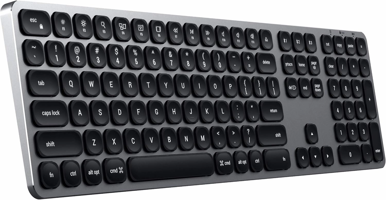 Satechi Aluminum Wireless Keyboard with Numeric Keypad – for MacBook Pro, MacBook Air, iPad Pro, iMac and More