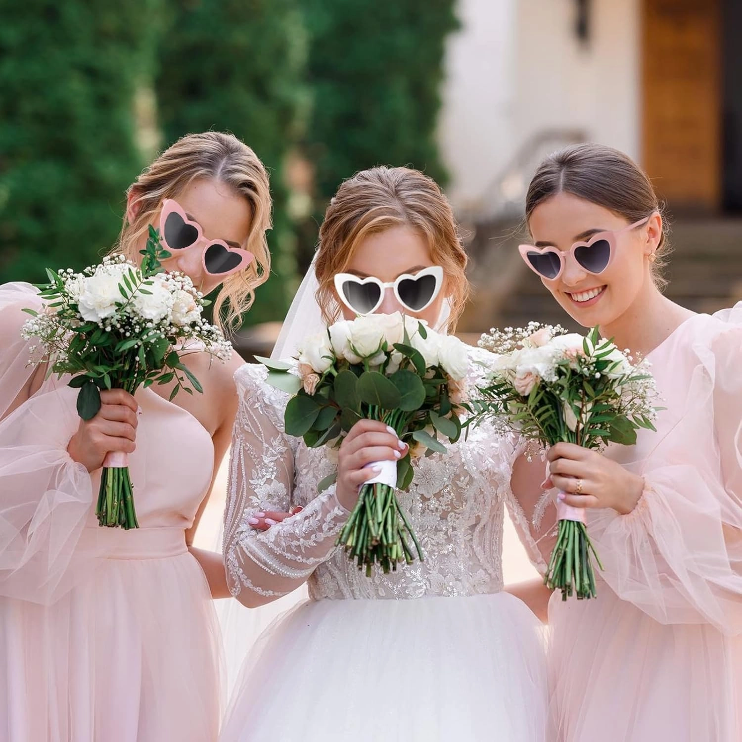 Satin Bridesmaid Scrunchies Bachelorette Hair Ties Set of 12 sunglasses Bridal Shower No Damage Hairties ideas Gift for Wedding Party Favors Bridesmaid Proposal Gifts (Sage Green)