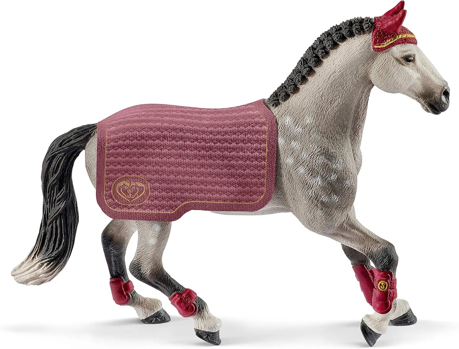 Schleich Horse Club Trakehner Mare Riding Tournament Horse Toy Figurine - Authentic Mare Horse Toy with Removable Blanket for Boys and Girls Imagination and Play, Gift for Kids Ages 5 