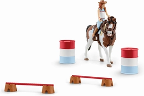 Schleich Horse Club 12-Piece Hannah's Riding Horse Set - Rodeo Riding with Cowgirl and Horse, Realistic Western Rodeo Farm Animal Toys and Accessories, Gift for Toddlers, Boys, and Girls Ages 5 