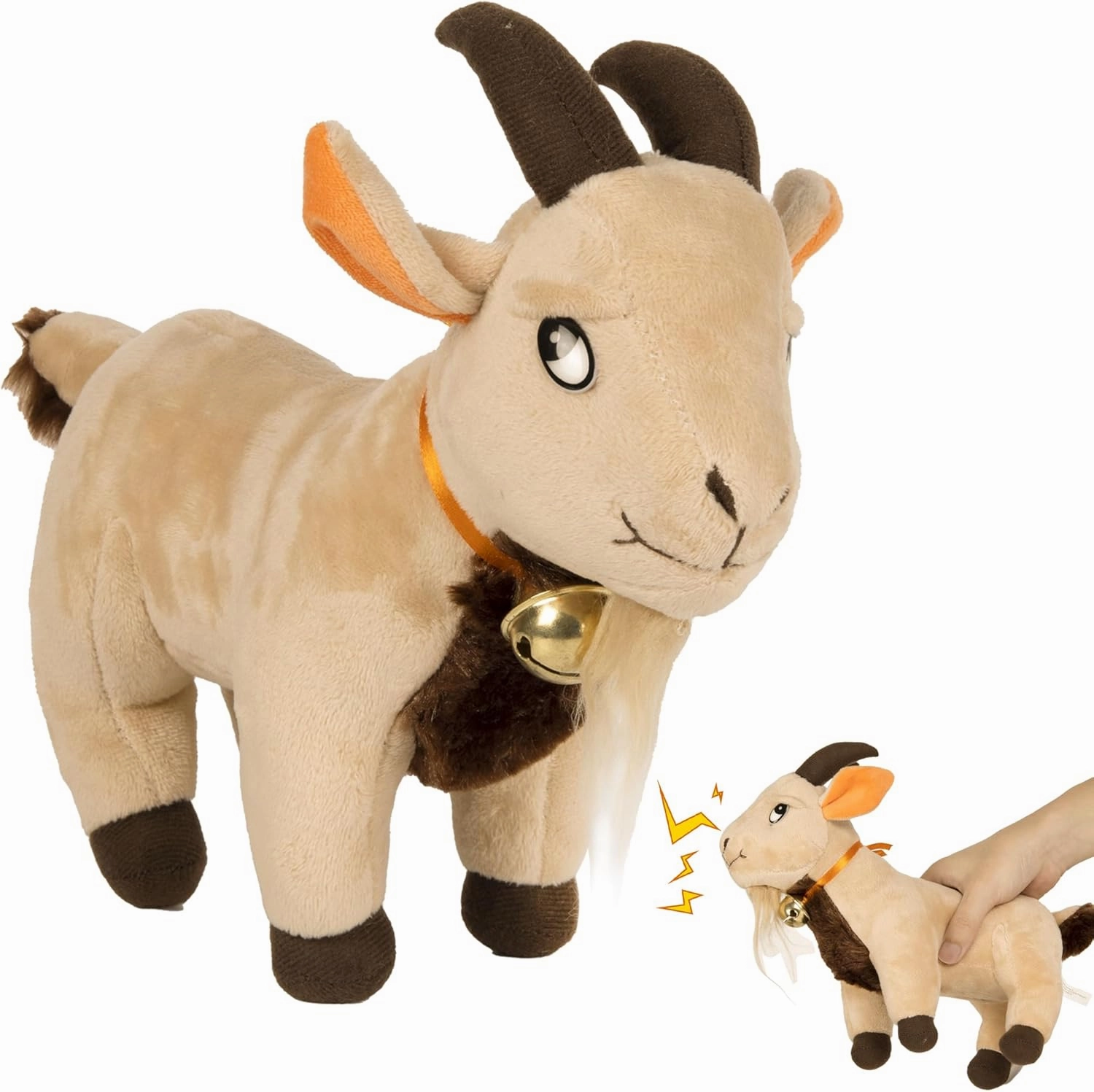 Screaming Goat Toy – 11” Plush Desk Toy Makes Hilarious Screaming Sound - Funny Gag Gift for Friends and Coworkers