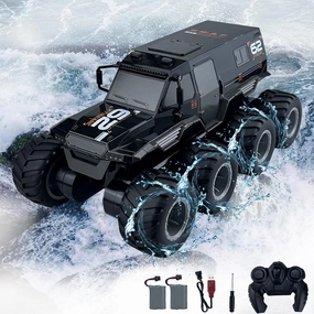 SEKAIHT Amphibious Remote Control Car RC Boats Waterproof RC Monster Truck 2.4GHz 8WD 2 Battery Drift RC Stunt Cars for Boys Girls Age 8-12,Kids Birthday Gifts Pool Toys