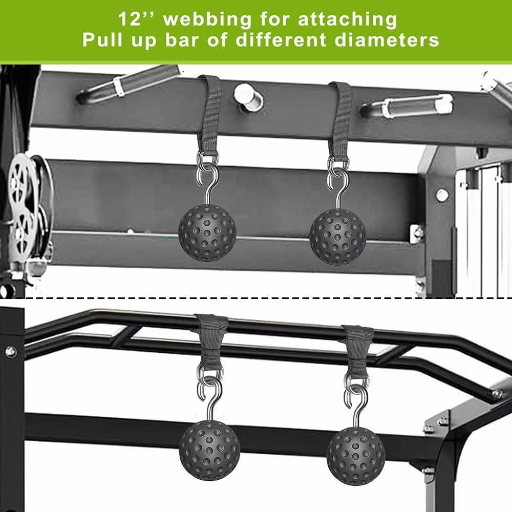 SELEWARE Non-Slip Pull Up Power Balls, Rock Climbing Grips for Strength Training, Forearm and Hand Exerciser for Chin Up Bar, Kettlebell, Barbell, Resistance Band Handles, Home Gym Workout Equipment