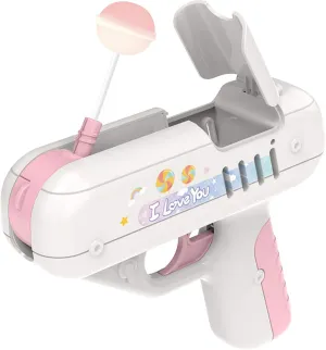Senboo Candy Gun Sound And Light Electric Lollipop Gun, Surprise Lollipop Launch Toy Gun, Surprise Creative Gift For Kids Boy/Girl Friends (Pink)