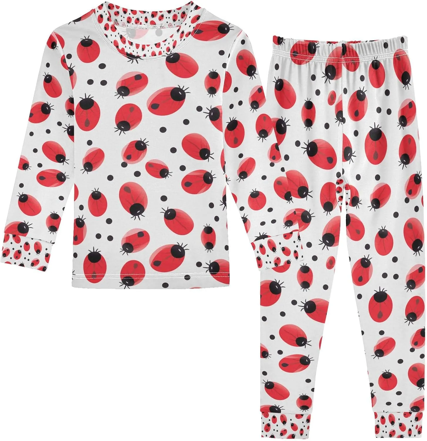 senya Coccinella Septempunctata Pajamas Set Long Sleeve Soft Cotton Sleepwear 2 Piece