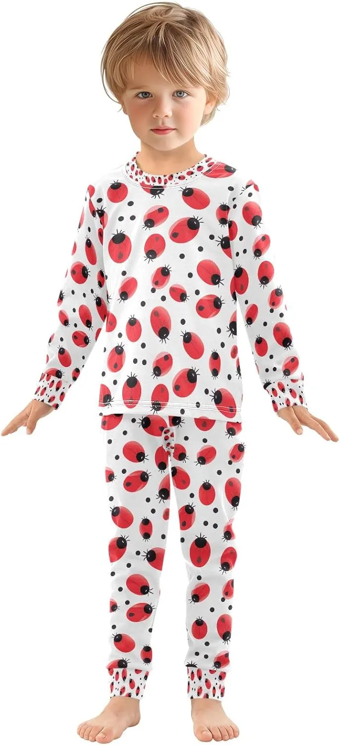 senya Coccinella Septempunctata Pajamas Set Long Sleeve Soft Cotton Sleepwear 2 Piece