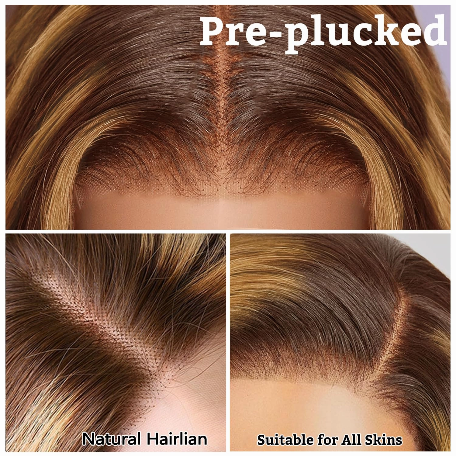 SFD 26 Inch Ombre Lace Front Wig Human Hair 220% Density 13x6 lace front wigs human hair Body Wave 4/27 Blonde Brown Highlight Wig Pre Plucked for Women (honey blonde Piano Colored)