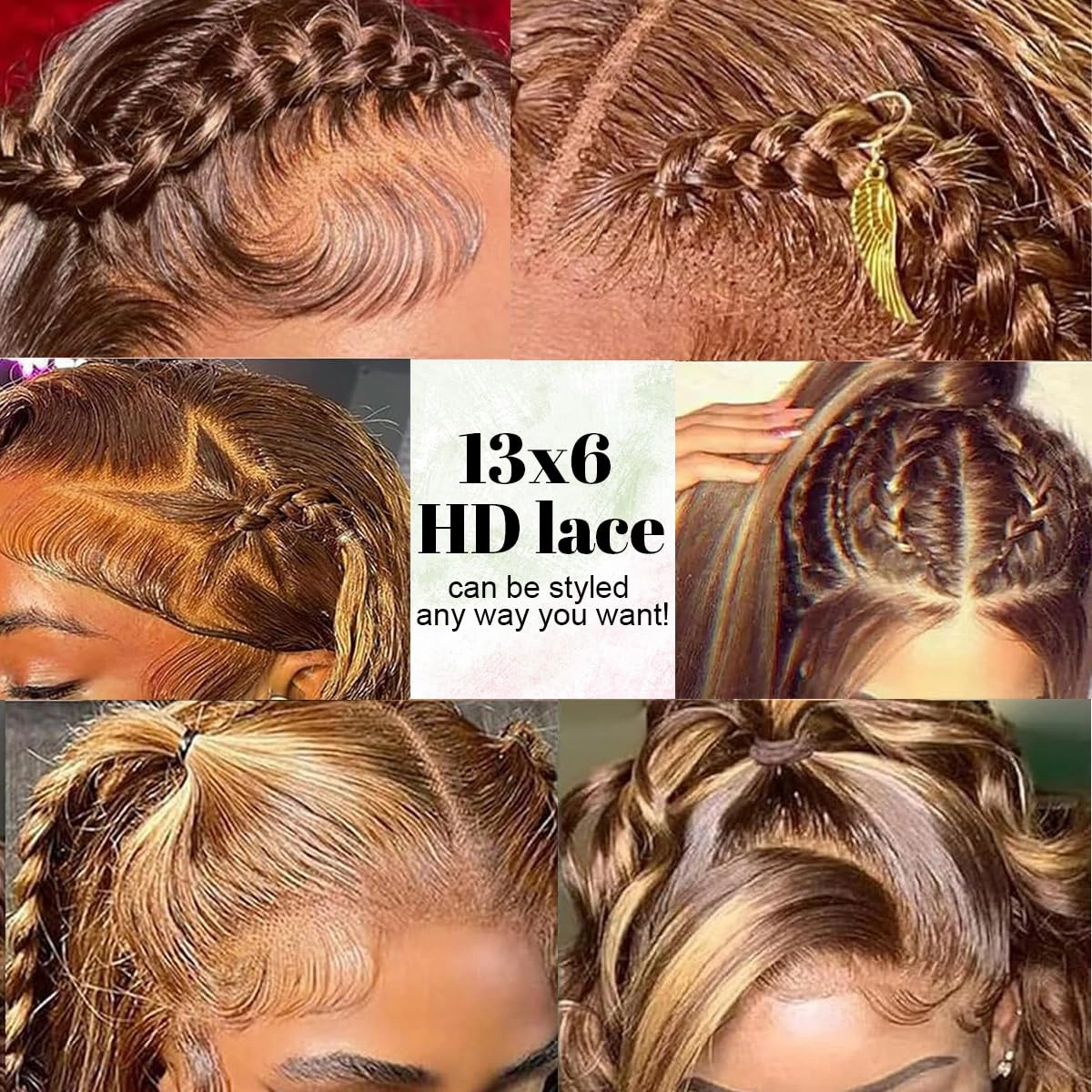 SFD 26 Inch Ombre Lace Front Wig Human Hair 220% Density 13x6 lace front wigs human hair Body Wave 4/27 Blonde Brown Highlight Wig Pre Plucked for Women (honey blonde Piano Colored)