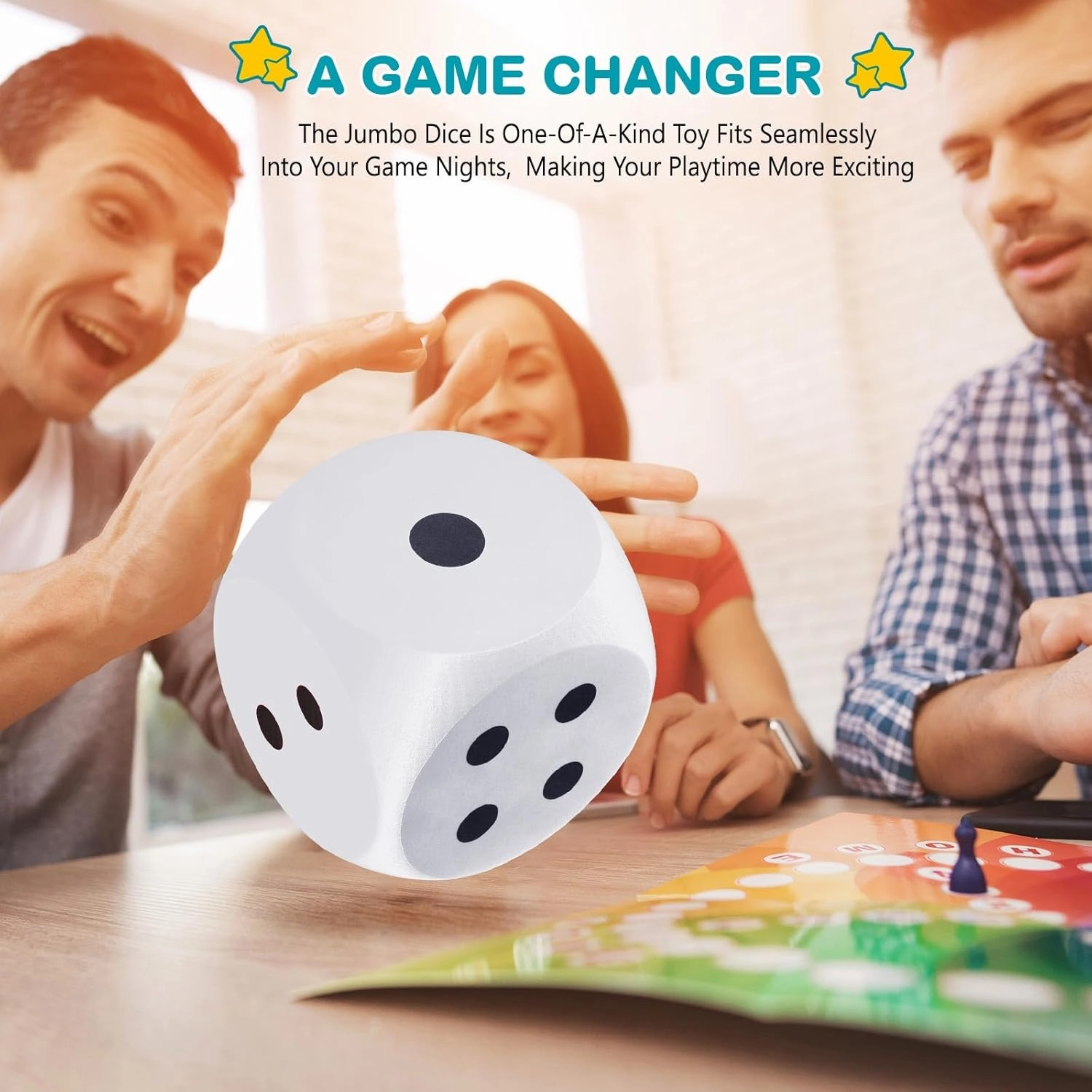 Shappy 6 Inches Foam Dice Fun Filled Large Educational Toy Kawaii Giant Dice Decorative Eva Foam Jumbo Cube Big Square Building Blocks for Game Nights Learning Sessions(White and Black,2 Pcs)