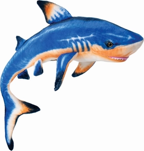 Shark Plush Toy - Realistic Stuffed Animal Gift for Kids All Ages, Sea Creature Shark Plushie, Christmas Birthday Gifts (Blue GW Shark, 16") (16" Long)