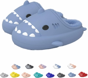 Sharklas, Sharklas Originales Kids, Waterproof Shark Slippers, Winter Plush Fluffy Warmth Shark Slides For Adults