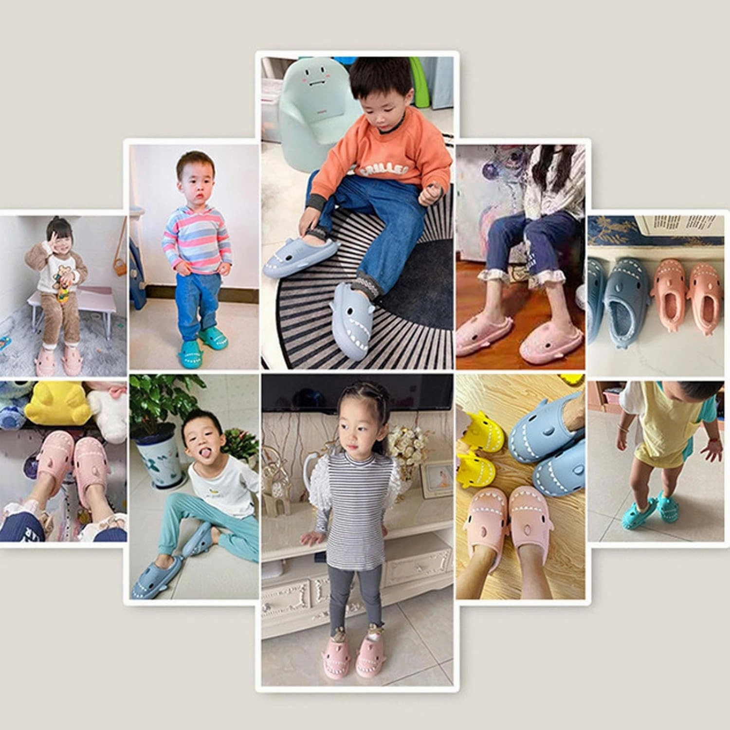 Sharklas, Sharklas Originales Kids, Waterproof Shark Slippers, Winter Plush Fluffy Warmth Shark Slides For Adults