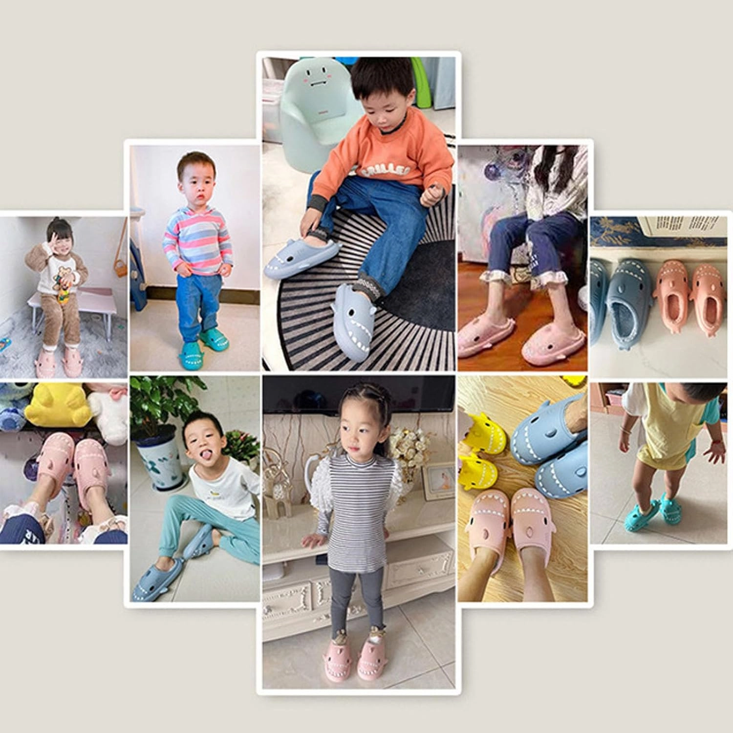 Sharklas, Sharklas Originales Kids, Waterproof Shark Slippers, Winter Plush Fluffy Warmth Shark Slides For Adults