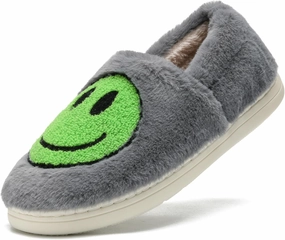 sharllen Retro Smile Face Slippers for Women Men Cute Cozy Soft Plush Slip-on Happy Face Slippers Warm Fluffy Fuzzy Winter Slippers Socks Shoes