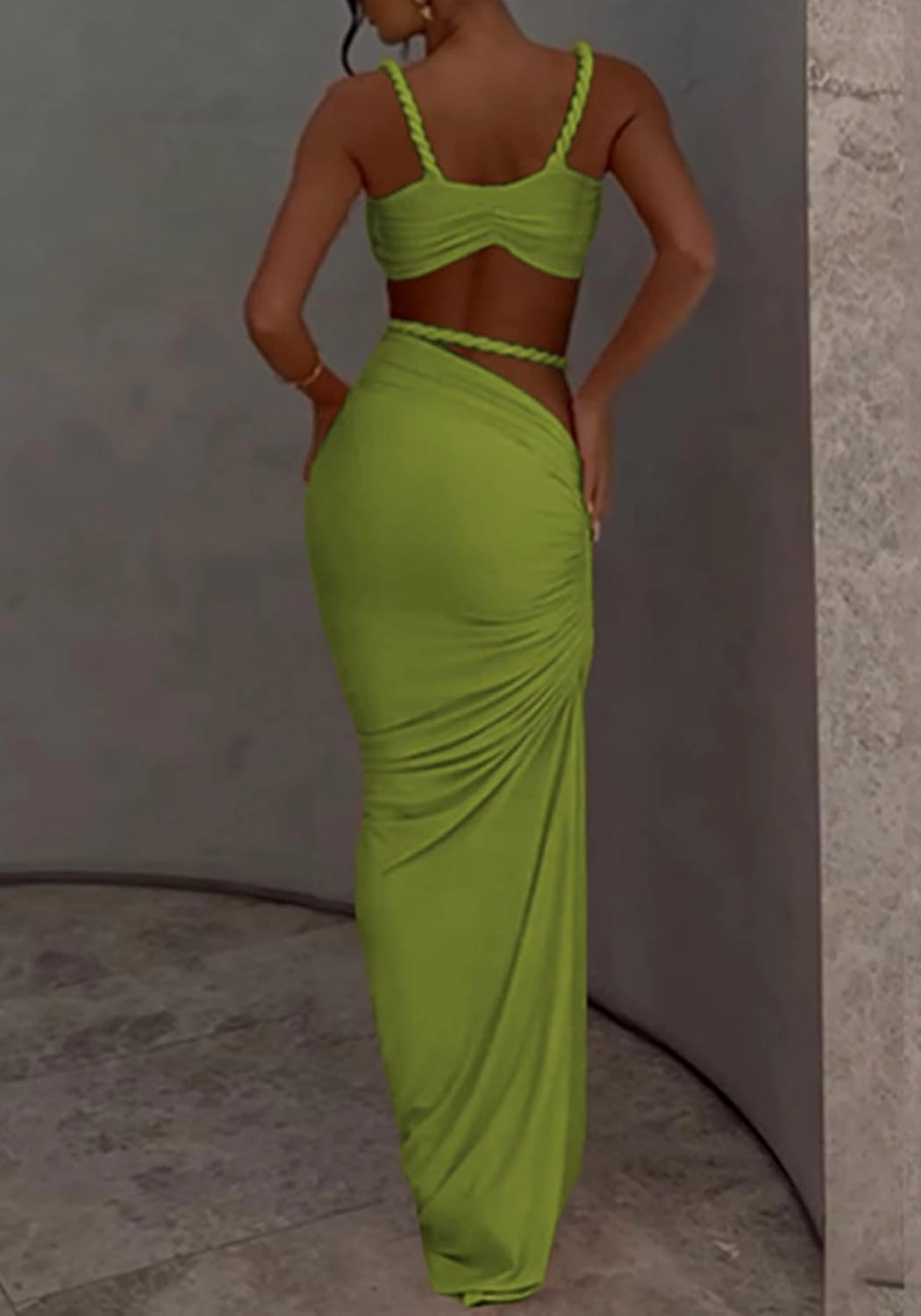 SHINFY Womens Summer Two Piece Maxi Skirt Sets Sexy Corset Top Ruched Long Skirt Beach Dress 2 Piece Club Outfits