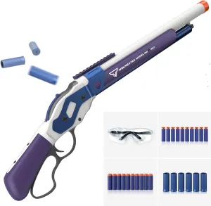 Shotgun Lever Type Toy,Air Pump Play Set Shell Ejecting,Parent-Child Outdoor Game with Goggles Two Kinds of Bullets