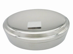 Silver Toned Etched Chinook Helicopter Pendant Oval Trinket Jewelry Box