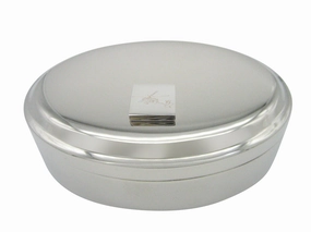 Silver Toned Etched Helicopter Pendant Oval Trinket Jewelry Box