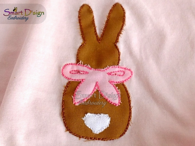 Simple BUNNY Doodle Applique 4x4 inch