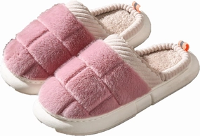 Simple Hemp Lace Cotton Slippers Soft Fluffy Warm Cozy Home Non-Slip Couple Style Casual Memory Foam Fuzzy Slides Indoor Outdoor Anti-Skid