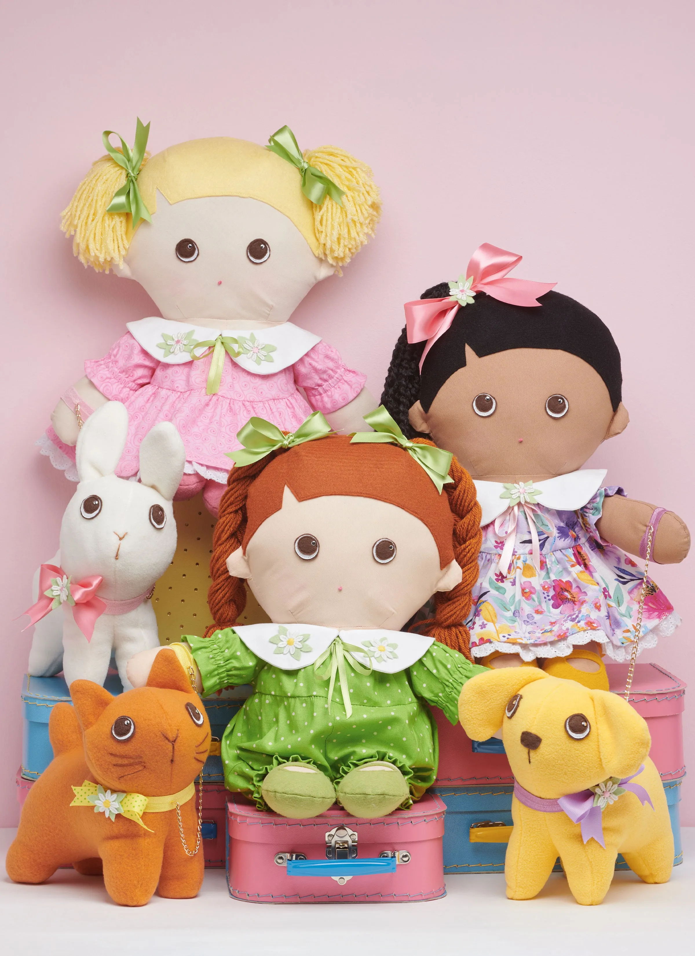Simplicity Pattern S9910 Plush Dolls with Clothes and Plush Pets