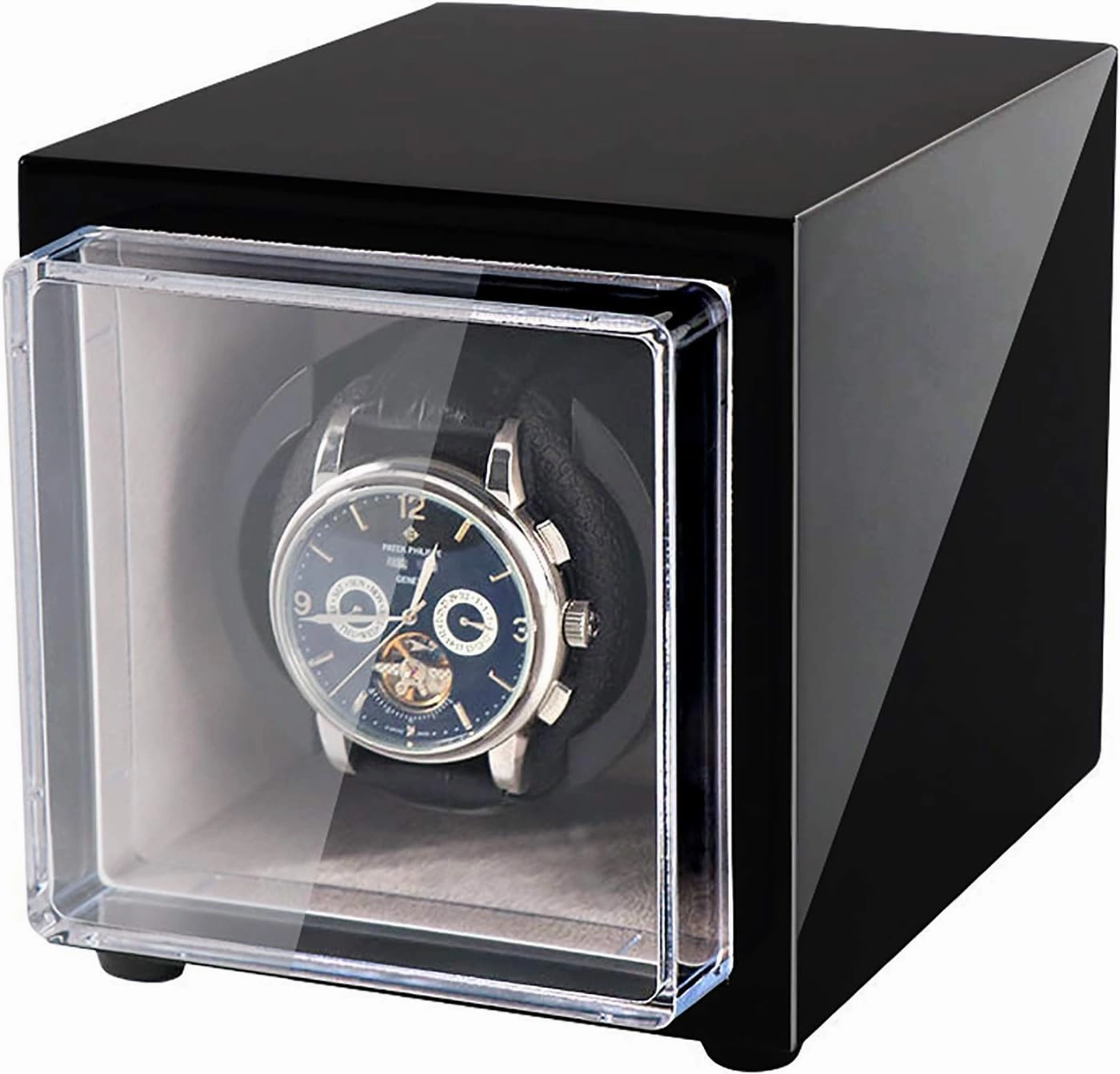 Single Watch Shaker Automatic Mechanical Watch Winding Box Dual-Power Rotating Watch Device Watch Storage Case Mini Watch Winder Dedicated to Safe Quiet and Well