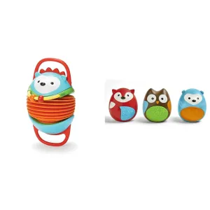 Skip Hop Accordian Baby Toy Hedgehog and 3 Piece Egg Shaker Trio Set