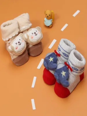 Sky High Adventures" Monkey and Helicopter Stuffed Toy Socks Set