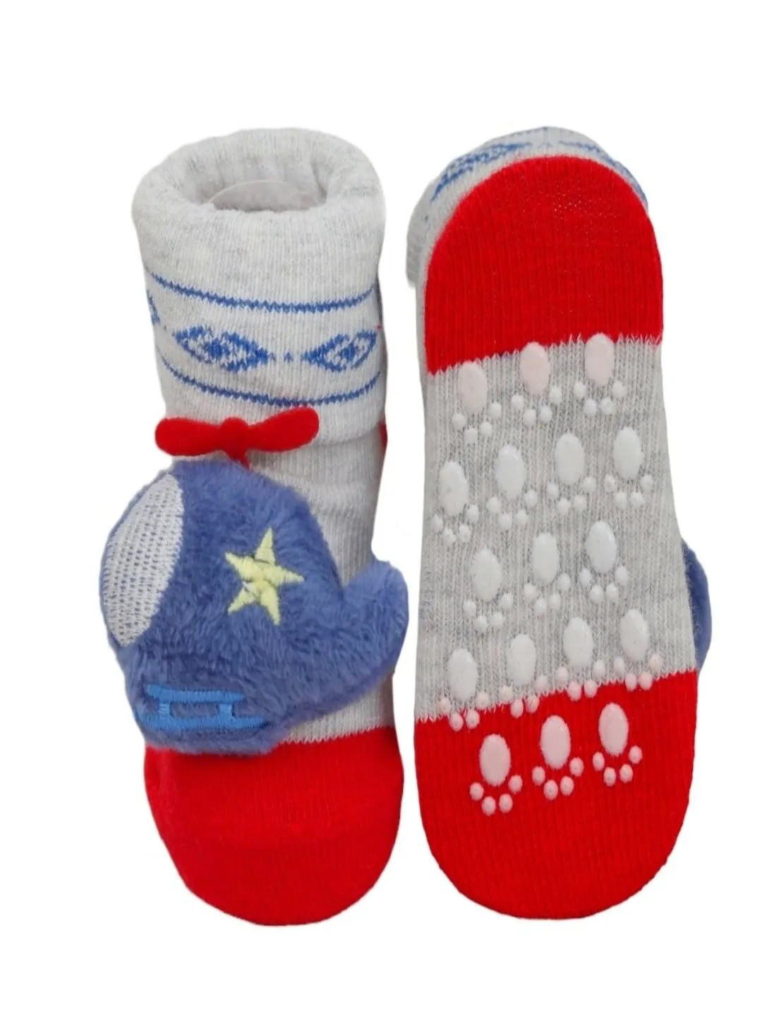 Sky High Adventures" Monkey and Helicopter Stuffed Toy Socks Set