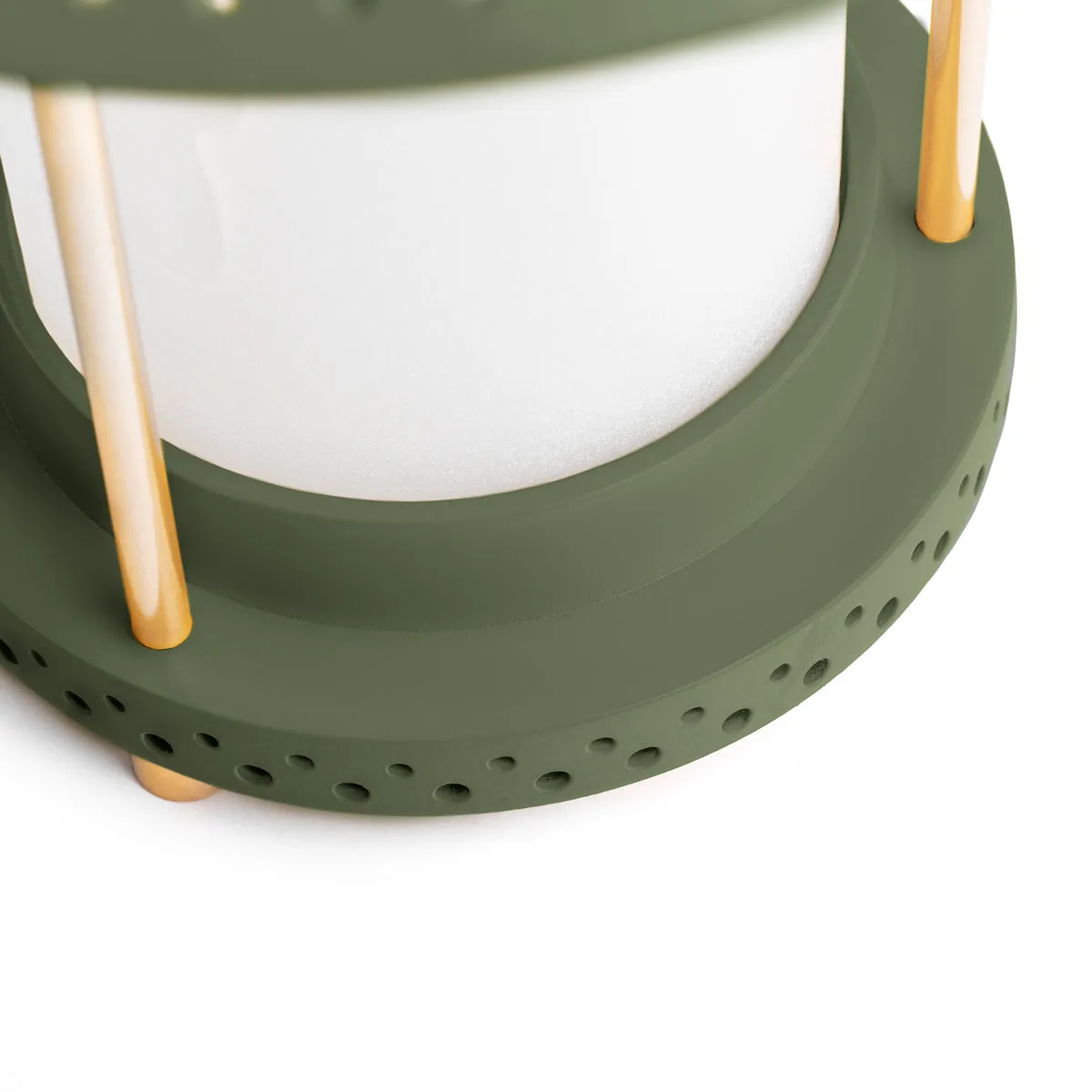 smaller Stefan cordless lantern in Moss by the Novogratz