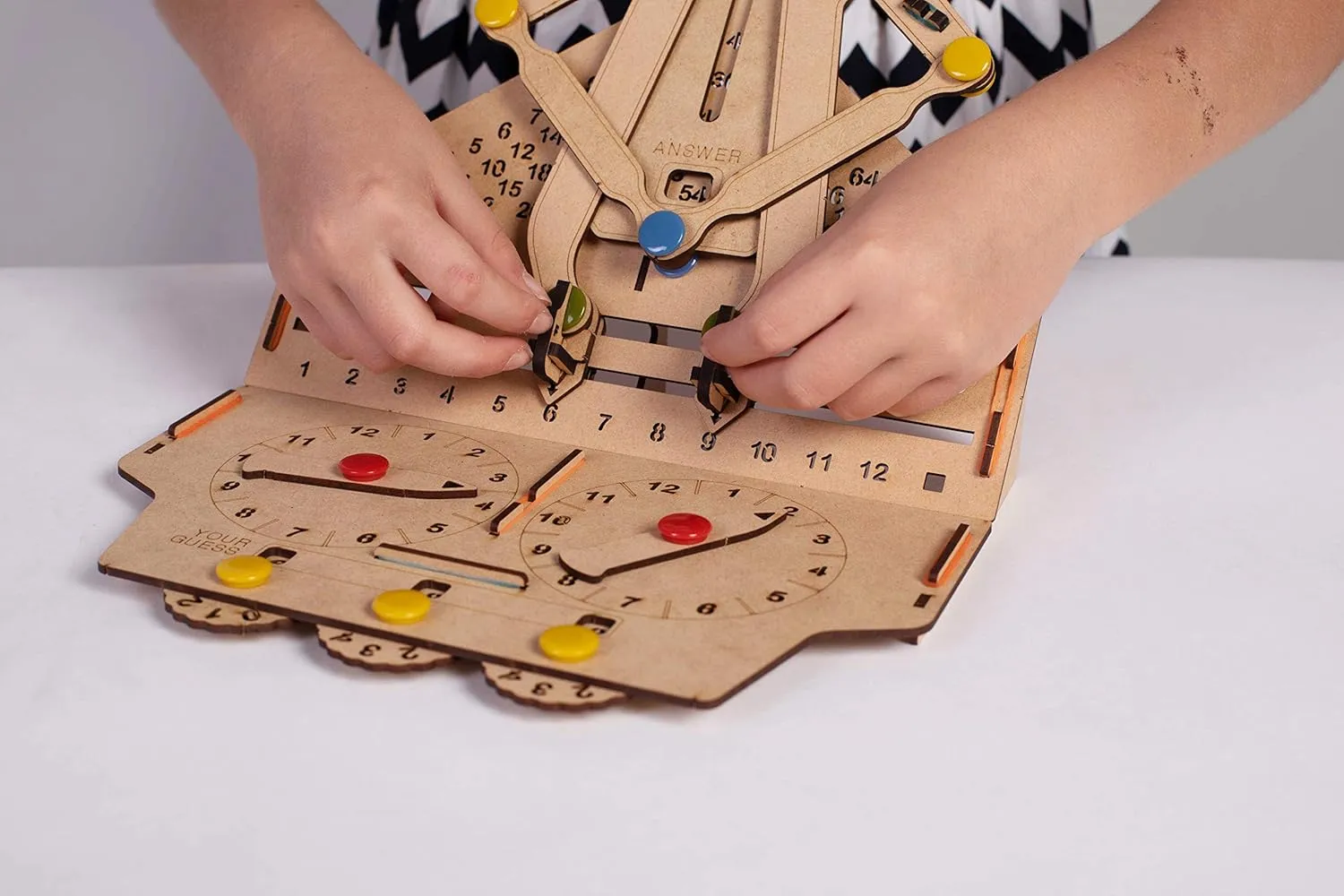 Smartivity Multiplication Machine 3D Wooden Model Engineering Educational Toy for Kids Ages 6 and Up, includes Rubber Bands, Engineered Wood Components, Instruction Manual, Learner's Log