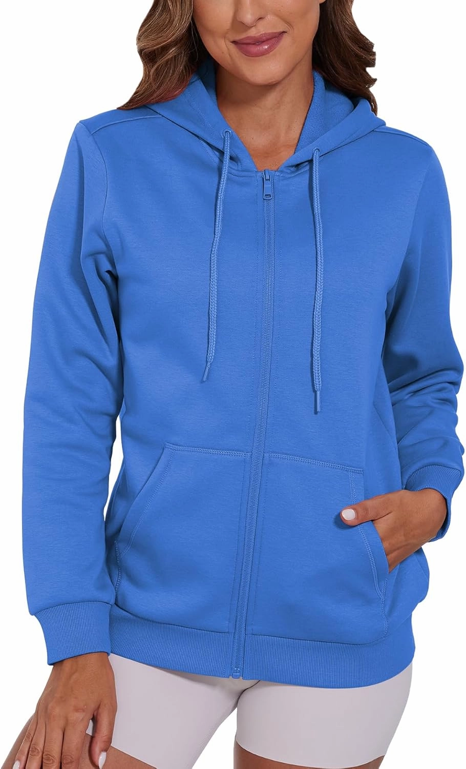 SMENG Womens Zip Up Hoodies Long Sleeve Fit Hooded Sweatshirts 2024 Casual Lightweight Jacket