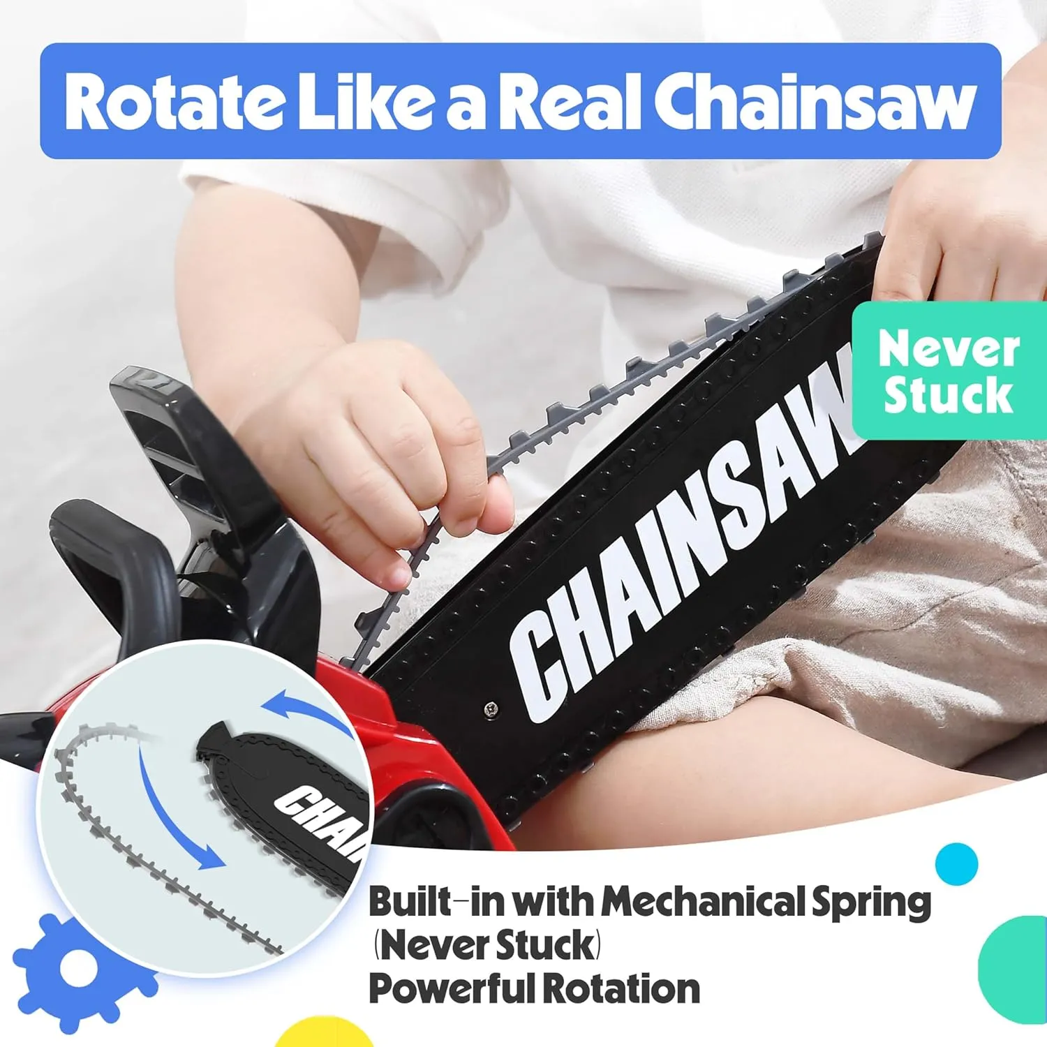 SMILESSKIDDO Kids Chainsaw Toy 3-5 - Pretend Play Kids Chainsaw Tool Set for Outdoor Gardening Play, Tool Set for Boys & Girls Ages 3 4 5 6 7 8 Years Old
