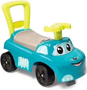 Smoby 2-in-1 Ride on Cars for Kids | Blue Push Along Walker with Toy Box Under seat | Ergonomic and Safe Design with Front and Rear Anti-topple Devices | Ages 10 Months 