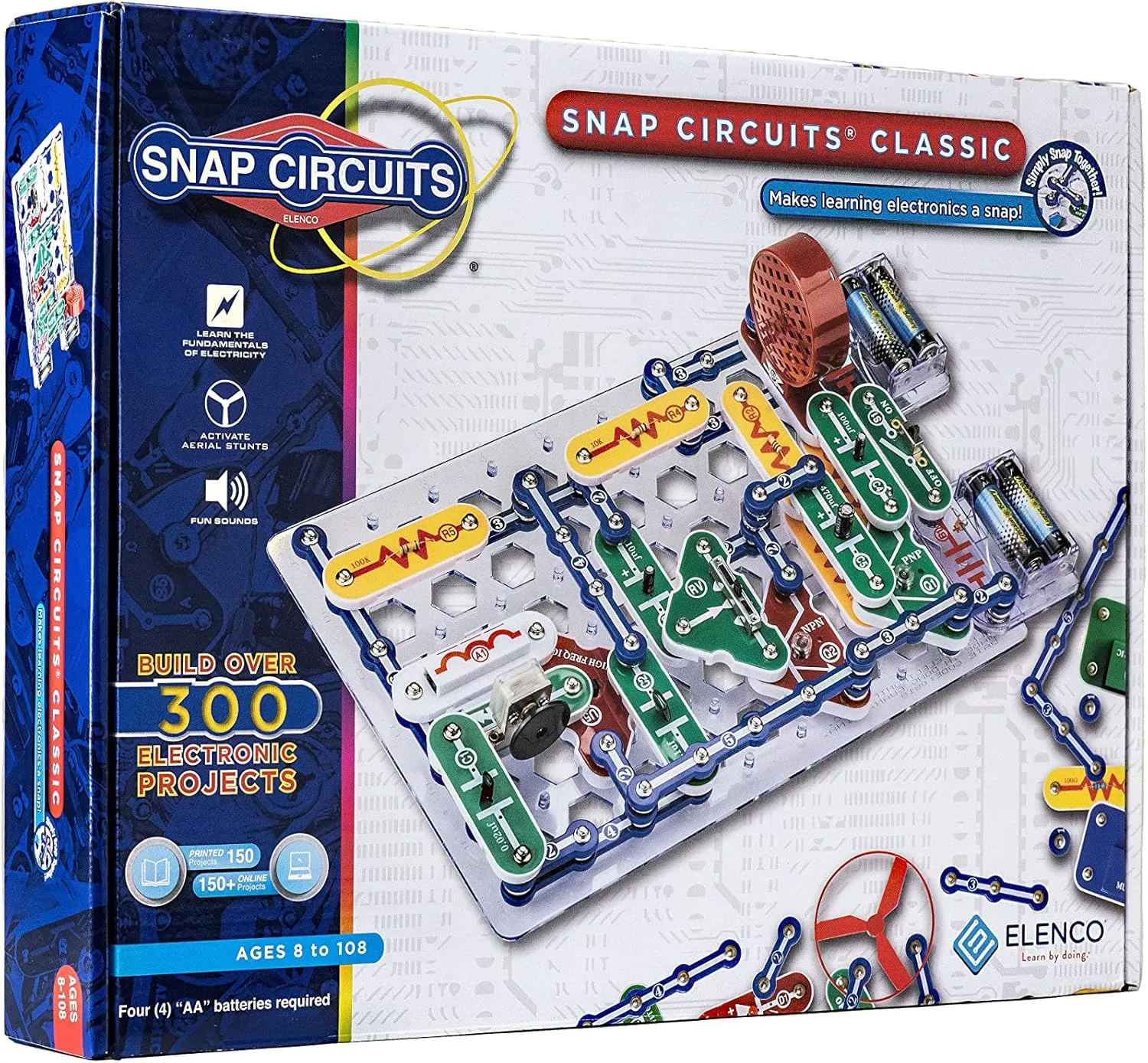 Snap Circuits Classic SC-300 Electronics Exploration Kit | Over 300 Projects | Full Color Manual Parts | STEM Educational Toy for Kids 8  2.3 x 13.6 x 19.3 inches