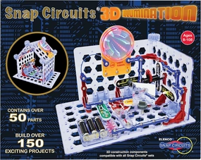 Snap Circuits 3D Illumination Electronics Exploration Kit | Over 150 STEM Projects | Full Color Project Manual | 50 Parts | STEM Educational Toys for Kids 8 