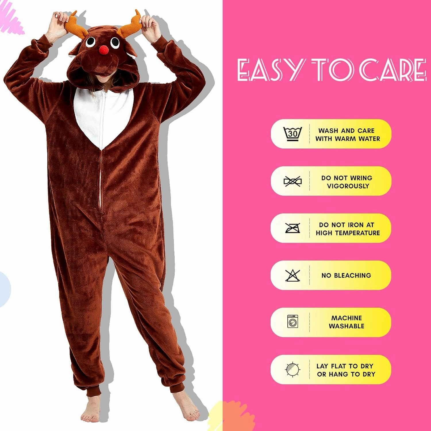 Snug Fit Adult Unisex Onesie Cosplay Costume，One Piece Pajama Halloween Homewear Suit for Women and Men