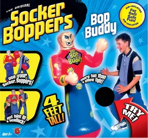 Socker Boppers Bop Buddy - Standing Inflatable Talking Punching Bag for Kids, Box, Bop, Punch, Great Tool for Agility-Coordination-Athletic Development, Indoor or Outdoor Active Play