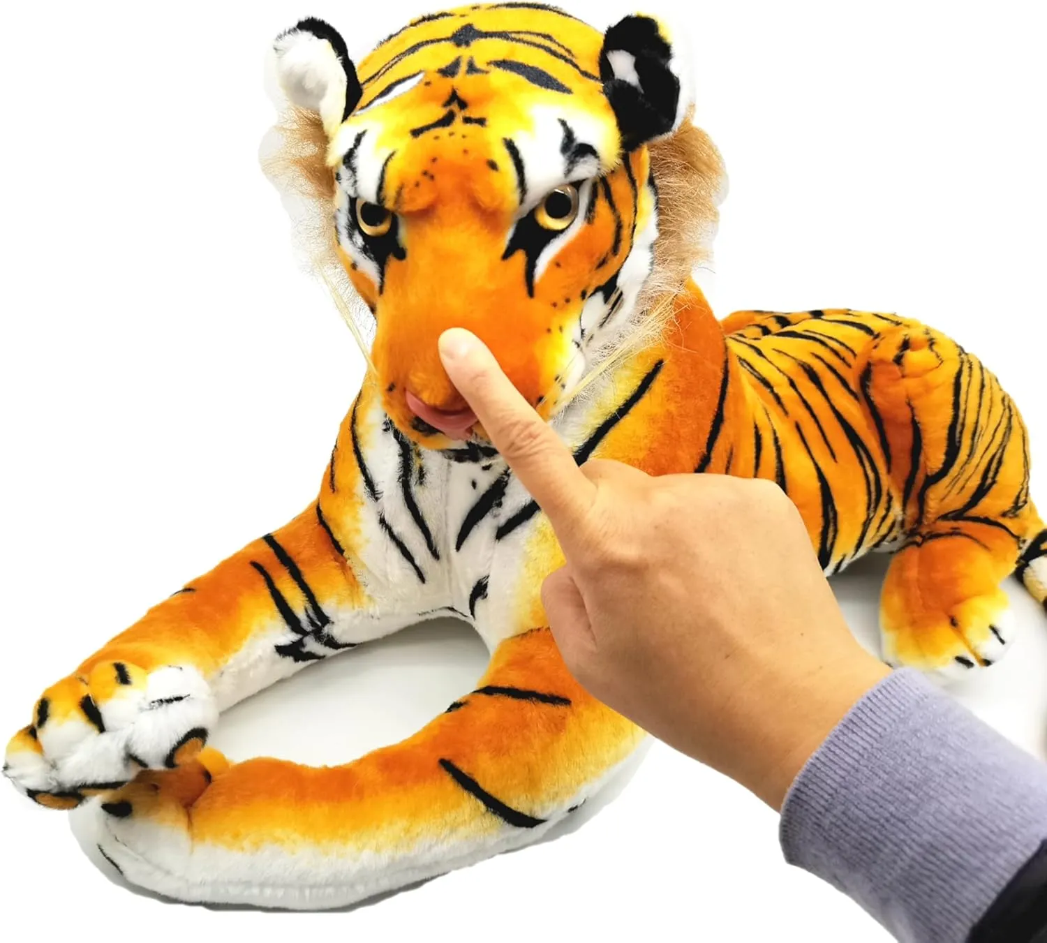 Soft Plush Stuffed Animal Tiger Doll Soft Toy for Kids Adults Great Gift Party Decoration (Yellow, Size, 60)