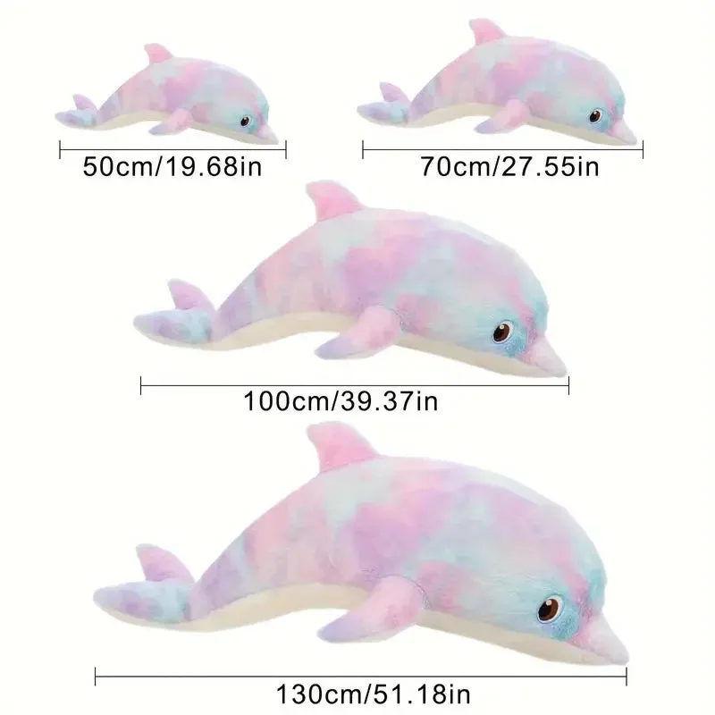Soft Stuffed Plush Glowing Colorful Dolphin Cushion Led Light Toy
