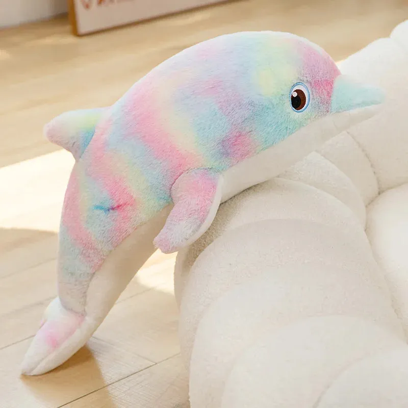Soft Stuffed Plush Glowing Colorful Dolphin Cushion Led Light Toy