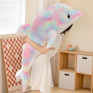 Soft Stuffed Plush Glowing Colorful Dolphin Cushion Led Light Toy