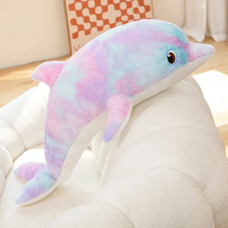 Soft Stuffed Plush Glowing Colorful Dolphin Cushion Led Light Toy