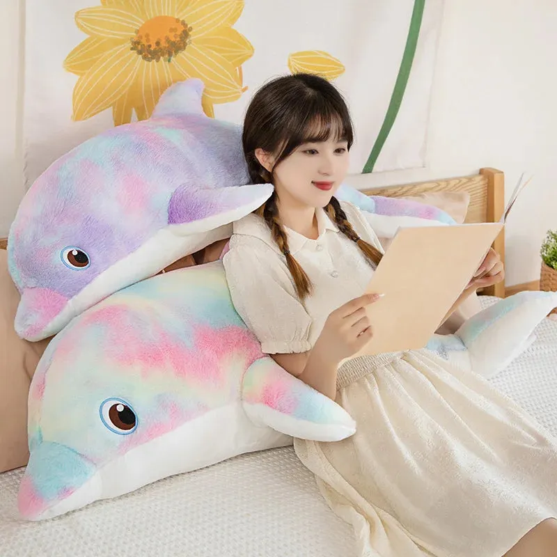 Soft Stuffed Plush Glowing Colorful Dolphin Cushion Led Light Toy