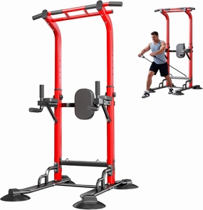 SogesPower Power Tower Pull Up Bar Station, Adjustable Height Pull Up Bar Stand for Home Gym, Multi-Function Pull Up Dip Station Dip Bar Strength Training Fitness Equipment, 500LBS